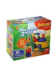 Конструктор, BAUER, "Кроха" серии железная дорога 95 элементов
