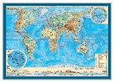 АГТ Геоцентр Карта настольная Мир физическая карта м1:55300000 ламинир.