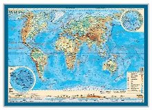 АГТ Геоцентр Карта настольная Мир физическая карта м1:55300000 ламинир.