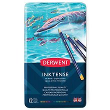Набор акварельных карандашей Derwent Inktense 12цв в метал.упак