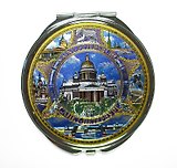 Зеркало Исаакий КОЛЛАЖ сереб. фольга [704]