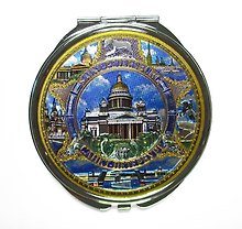 Зеркало Исаакий КОЛЛАЖ сереб. фольга [704]