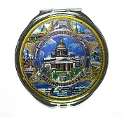 Зеркало Исаакий КОЛЛАЖ сереб. фольга [704]