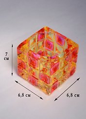 Подсвечник стекло Цветные квадраты (6,5х6,8) (1653718)