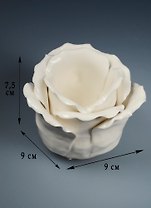 Подсвечник фарфор Цветок белый (8.5 см) (43840)