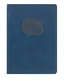 Книга для записей А5- 80л кл. "Vesper. Синий" иск.кожа, замша, тисн.фольгой, тонир.блок, скругл.углы, ляссе