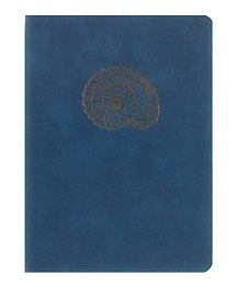 Книга для записей А5- 80л кл. "Vesper. Синий" иск.кожа, замша, тисн.фольгой, тонир.блок, скругл.углы, ляссе