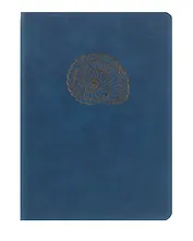 Книга для записей А5- 80л кл. "Vesper. Синий" иск.кожа, замша, тисн.фольгой, тонир.блок, скругл.углы, ляссе