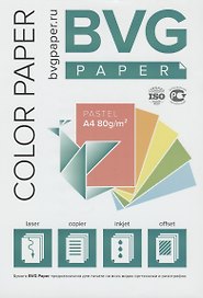 Бумага тонированная А4, 100 листов, 80г/м2, пастель зеленая, «BVG paper», BVG