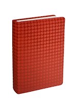 Ежедневник недат. А5 160л "Tweed" красный, иск.кожа, тисн."гусиная лапка", тв.переплет, поролон, ляссе, In Folio
