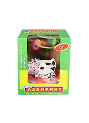 Игрушка дерев. Мини-лабиринт Корова-2 (ИД-2101) (10,5х13,5х7) (Рыжий кот) (коробка)