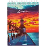 Блокнот А6 120л кл. "Безмятежное утро" гребень, сплошн.УФ-лак, белый офсет 60г/м2