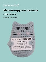Мягкая игрушка с пожеланием Котик (вязаная) (11см) (12-4305-202508-XP19)