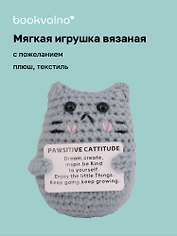 Мягкая игрушка с пожеланием Котик (вязаная) (11см) (12-4305-202508-XP19)