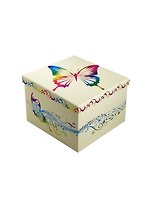 Коробка подарочная "Бабочка" 16*16*12 квадратная, гологр.тиснение, картон, Вейксинг