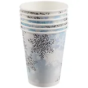 Набор бумажных стаканов "Снежинки", 200 мл, 6 штук