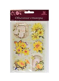 3D Стикеры для декупажа Цветы (DJS-604А) (Рукоделие) (упаковка) (3+)
