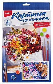 Картина-раскраска по номерам «Кот и сладости», 20 х 28,5 см, на картоне, Lori
