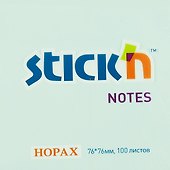 Блок для записей Stick`n Neon notes, голубой, 7.6 х 7.6 см - 1