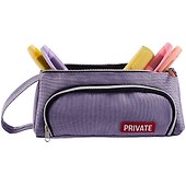 Пенал-косметичка "Private", 2 отделения, сиреневый, 21х8.5х8.5 см - 2