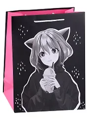 Пакет А4 32*26*12 "Аниме. Девочка  с ушками" дет., бум.мат.ламинат