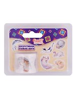FANCY CREATIVE Лента клейкая декоративная Кошечки, рисовая бумага, 1 м, в блистере FD020141
