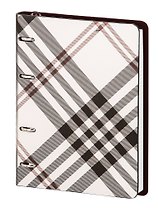 Тетрадь 120л кл. "Quadro" на кольцах, смен.блок, обл. кож.зам, ассорти, инд.уп., IN FOLIO