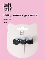 Заколка Котики с рыбкой черные (пластик) (5см) (12-Ava-7) (Lafilaf)