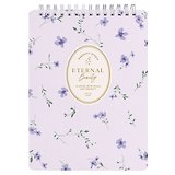 Блокнот А5 50л кл. "Posy", фиолетовый, карт.обл., спираль, ламинация, тиснение золотой фольгой