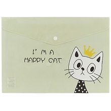 Папка -конверт «I am a happy cat» А4 на кнопке