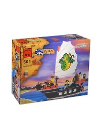 Конструктор пласт. Пираты с аксес. (BRICK301) (116253) (211дет.) (29х19см) (6+) (коробка) (в кор. 36шт(Р))