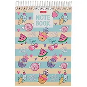 Блокнот А5 160л нелин. "Фруктис" трехцв.тонир.блок, пласт.спираль, мел.картон, УФ-лак