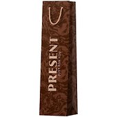 Пакет бутылочный 36*12*8,5 "Bottle present" нейтр., бум.мат.ламинат - 0