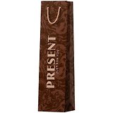 Пакет бутылочный 36*12*8,5 "Bottle present" нейтр., бум.мат.ламинат