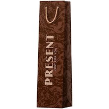 Пакет бутылочный 36*12*8,5 "Bottle present" нейтр., бум.мат.ламинат