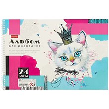 Альбом для рисования «Модные мордочки» Hatber А4, 24 листа, спираль