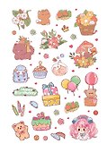 Наклейки Kawaii Club (розовая обложка) - 2