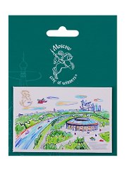 Магнитная открытка Москва Воробьевы горы (Пастель) (МОМск-04)