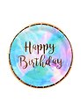Набор бумажных тарелок Happy birthday космос с золотом (19см) (6шт)