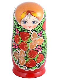 Матрешка 5 в 1 средняя (Ягодки, Эскиз 06, Клубничка с золотым трилистником)