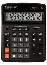 Калькулятор 12 разрядный настольный, двойн.питание, черный, 206*155мм