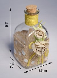 Банка декоративная  Прованс с пробкой (6,5х6,5х13) (222-053)