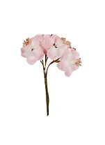 Декоративный букет Тканевые цветочки (6 бутонов) (d-3,5см) (высота-11см) (ярко-розовый, белый) (H