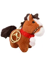 Брелок Символ года Лошадка с красным шарфом (текстиль) (9см) (14-1253-202505-T30)