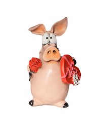 Фигурка Свинка с сердцем I Love You (10см) (537-108)