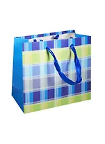 Пакет подарочный бумажный А5 20*20*8 "Клетка", ассорти, мат. ламинат, Хансибэг