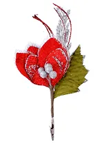 Елочное украшение Рождественский цветок (красный) (пластик) (20 см)