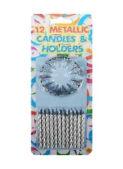 Набор свечей для торта Металлик (12шт) (6см)
