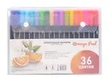 Маркеры акварельные 36цв двухсторонние, кисть и линер, Orange Peel