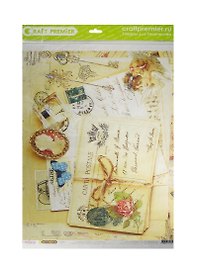 Рисовая бумага для декупажа Cadence Craft Premier Любимые письма (CD01679) (А3) (25г/м) (упаковка)